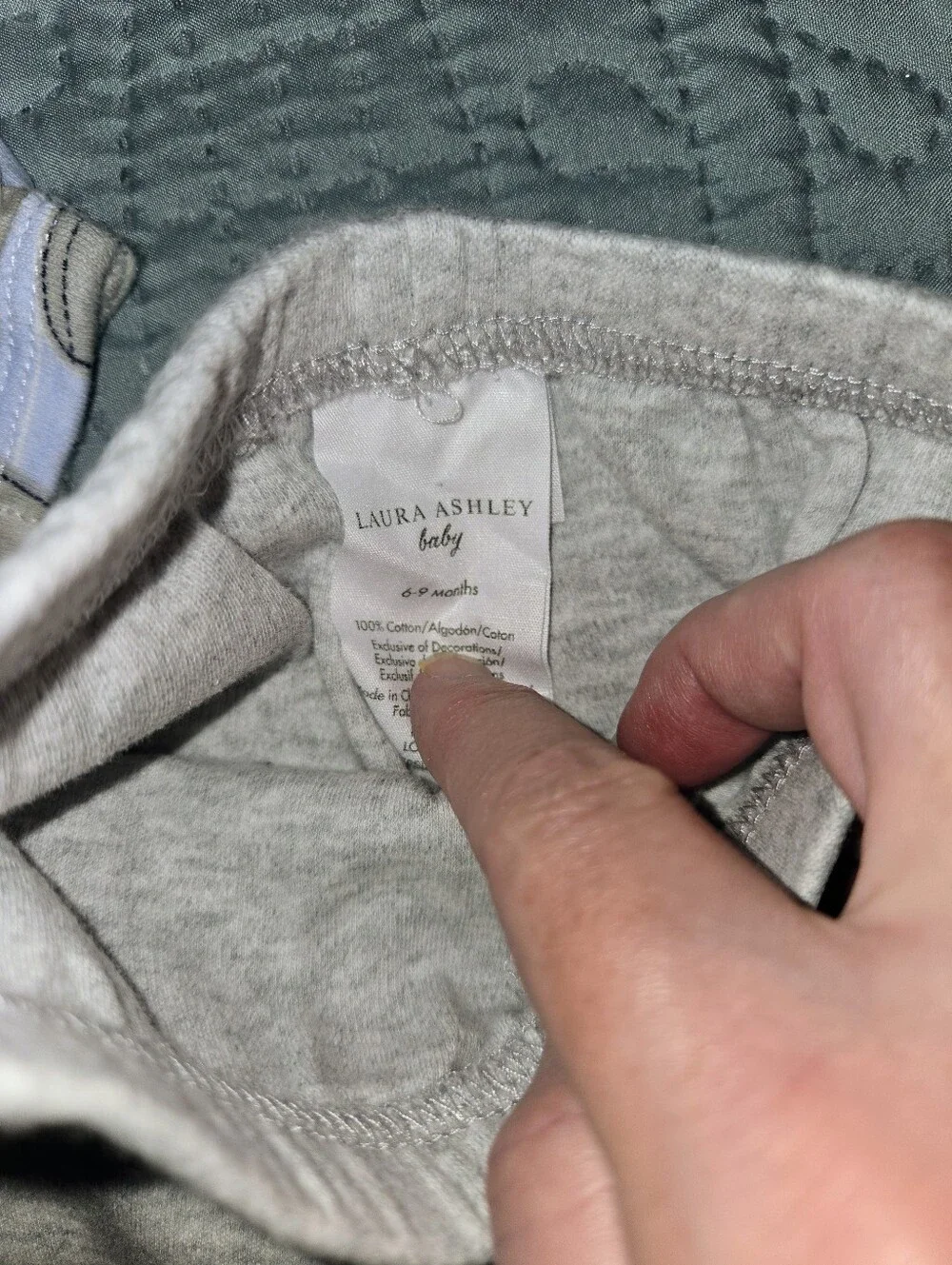 Laura Ashley Baby Boy's 6-9M Cotton Whale Print Onesie with Gray Pants